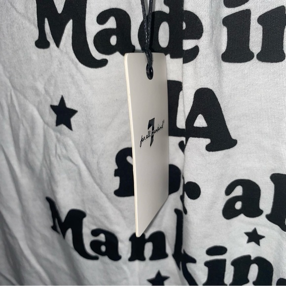 NWT 7 For All Mankind White Graphic Ringer Tee - Picture 5 of 6